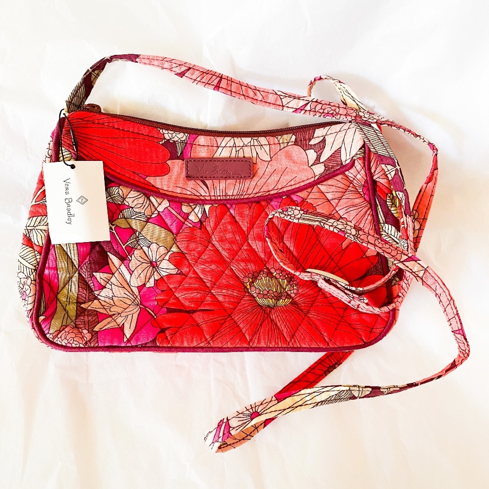 Vera Bradley Red / Pink Mod Floral Crossbody Bag